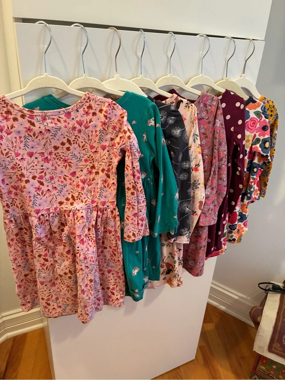 3T Girls Long Sleeve Dress Bundle - 8 Dresses - Florals, Foxes, Unicorns